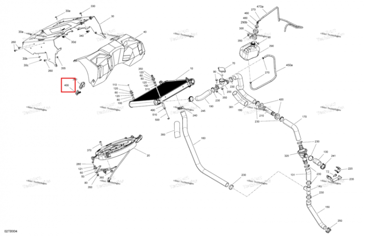 Панель защёлка Can-Am Outlander 1000R EFI XMR (2022) (517303981)