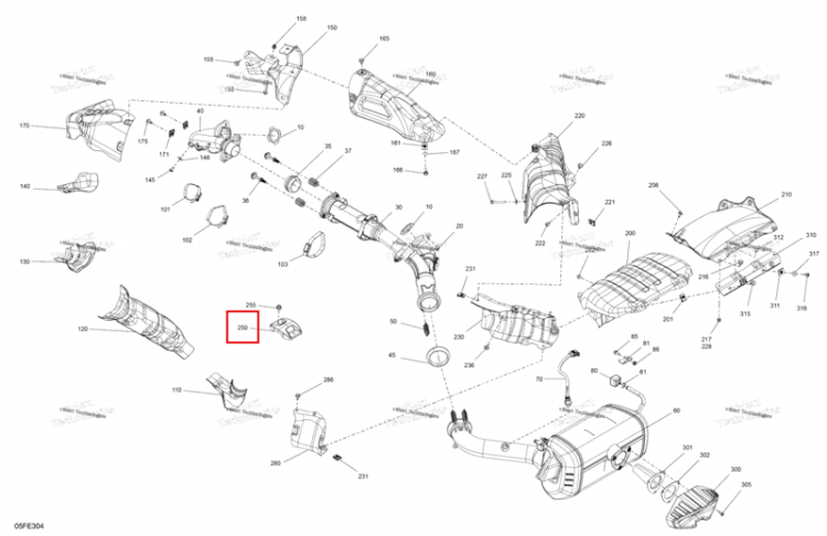 Теплозащитный экран Can-Am Outlander 4x4 XT 1000R (2025) (707603005)