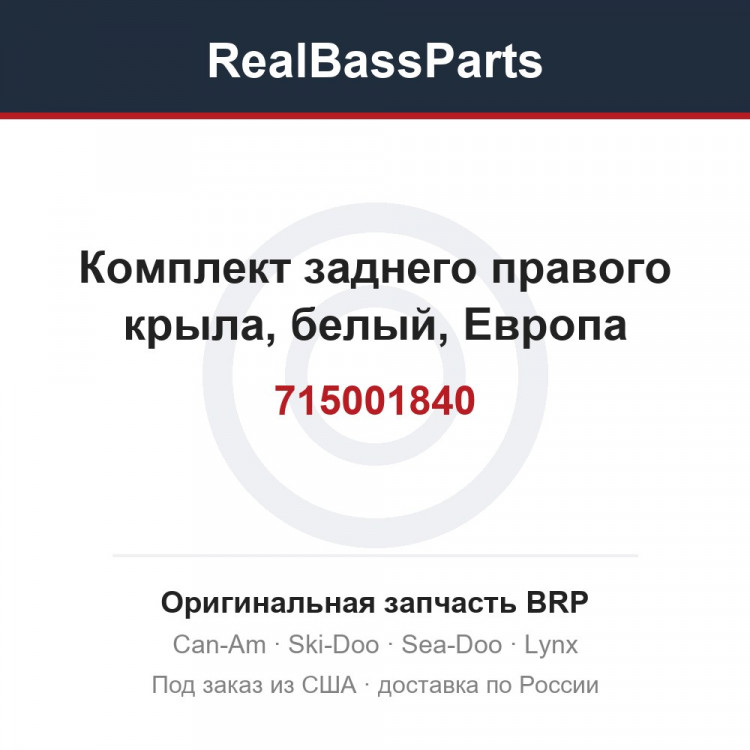 715001840 Комплект заднего правого крыла, белый, Европа