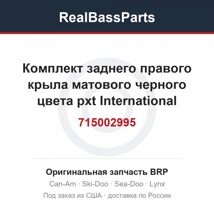 715002995 Комплект заднего правого крыла матового черного цвета pxt International