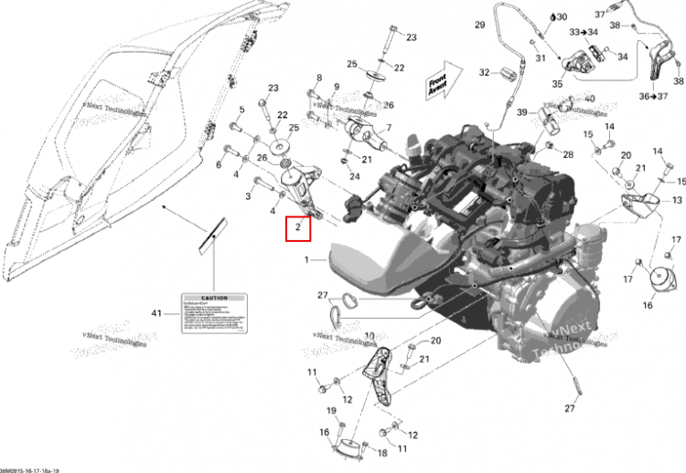 Задний опора PTO Ski-Doo GTX LE 1200 4-TEC (2009) (512060231)