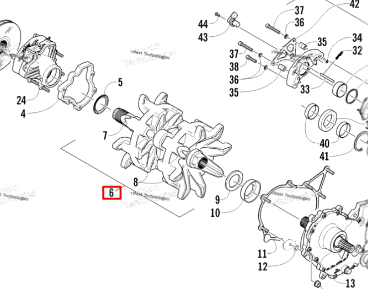 0728-170 Вал приводной Arctic Cat TRACK,DRIVE-8T 45MM HEX 0728-164