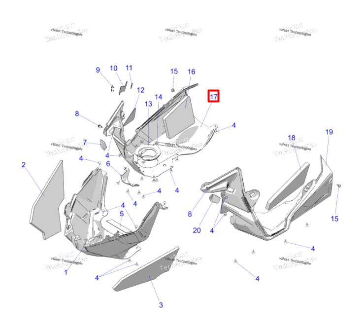 5456593 Панель нижняя правая Polaris Matryx 2637768