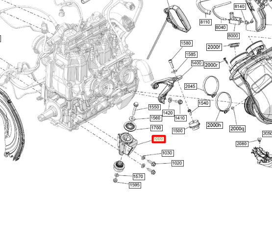 512061689 512061634 Подушка двигателя задняя левая Ski-Doo 512061416 512061417 512061635