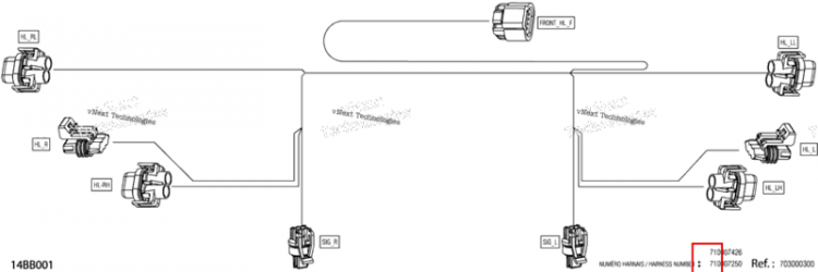Передний жгут проводов Can-Am Commander 1000R EFI DPS (2022) (710007250)