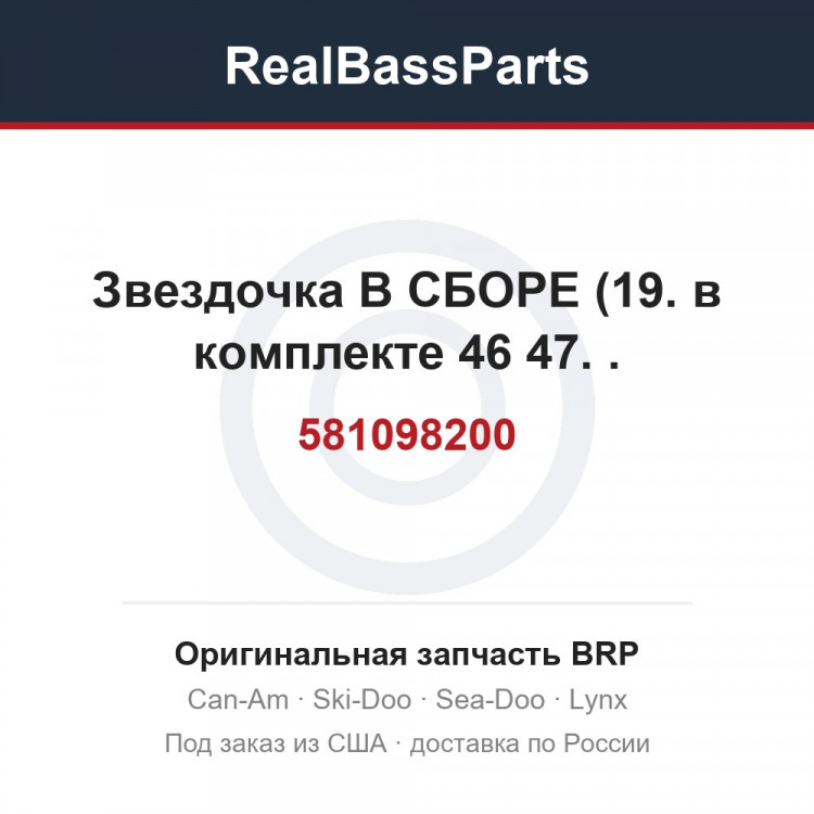 581098200 Звездочка В СБОРЕ (19. в комплекте 46 47. .