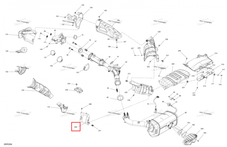 Теплозащитный экран Can-Am Outlander 4x4 XT 1000R (2025) (707603006)
