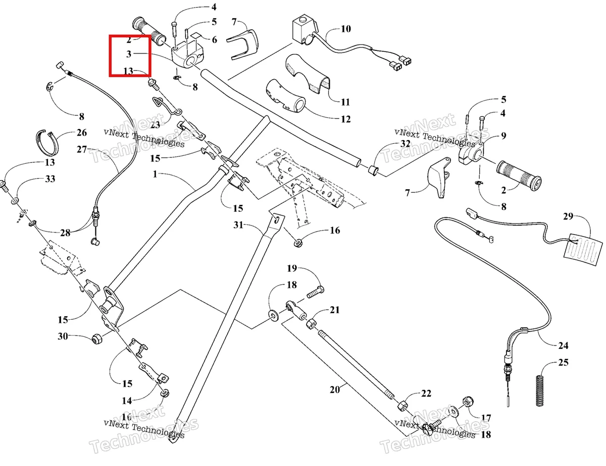 Деталь 0302-165 на схеме узла 2026 Ski-Doo MXZ 120 Steering