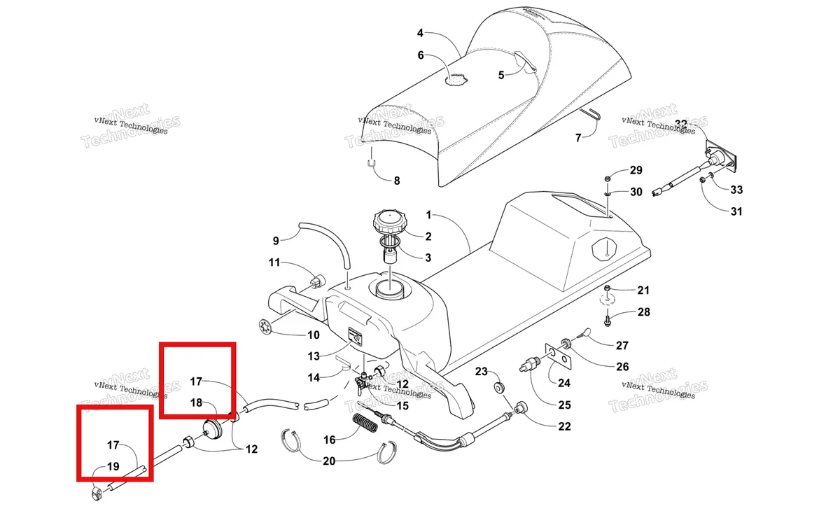 Деталь 0410-143 на схеме узла Gas Tank, Seat, And Taillight Assembly