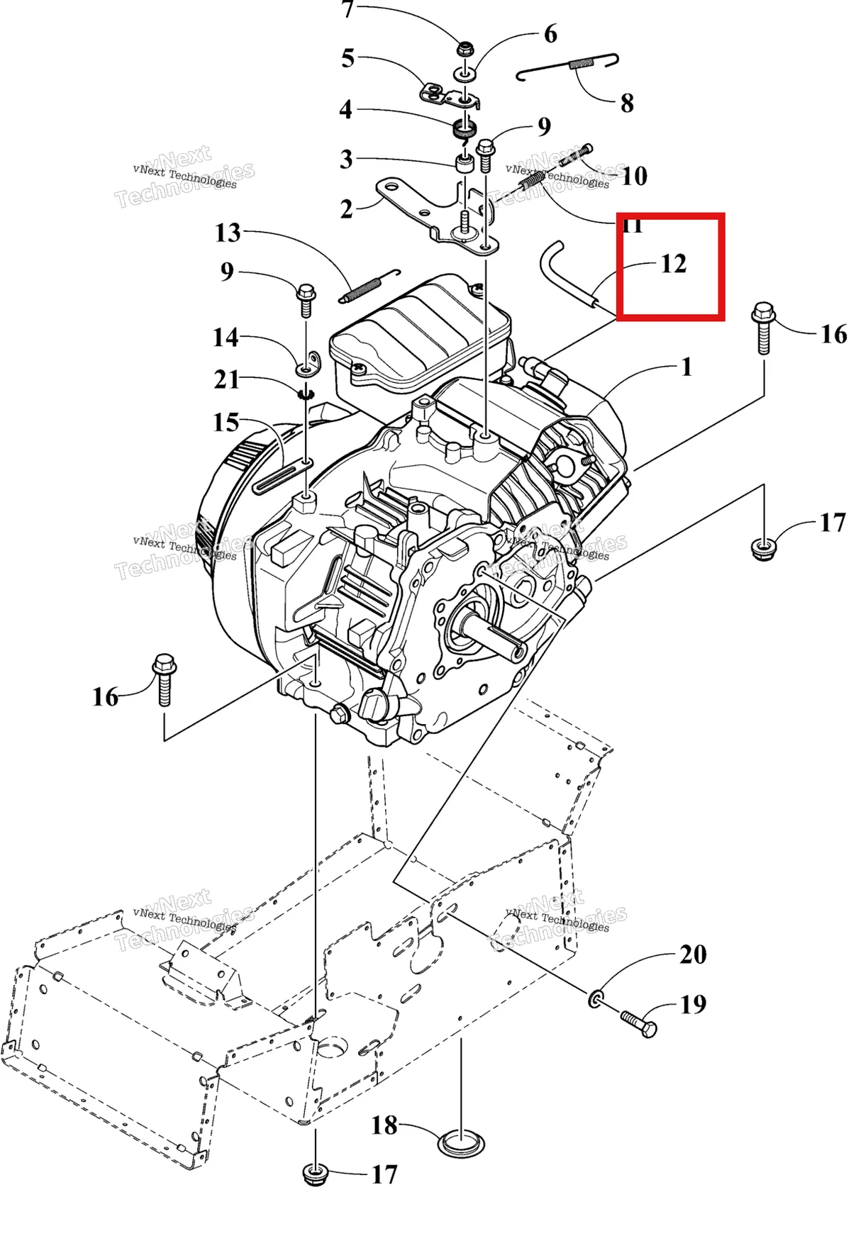 Деталь 0610-821 на схеме узла 2026 Ski-Doo MXZ 120 Engine And Components