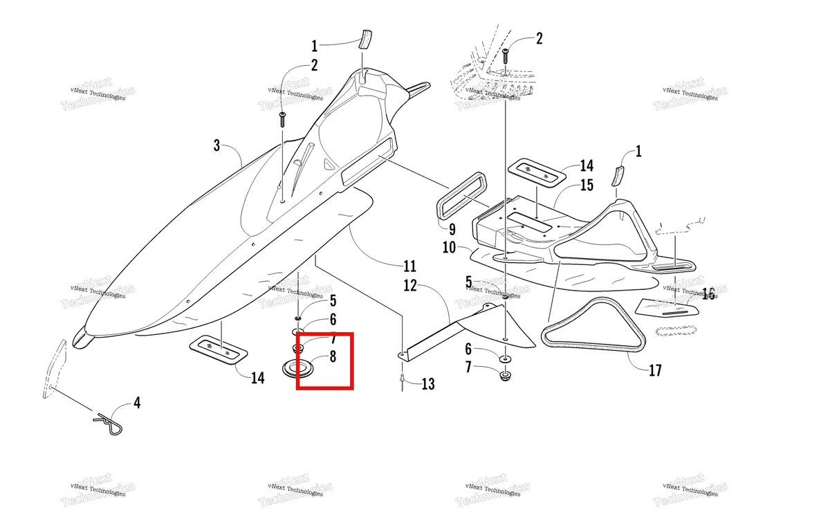 Деталь 0623-600 на схеме узла Air Intake Assembly