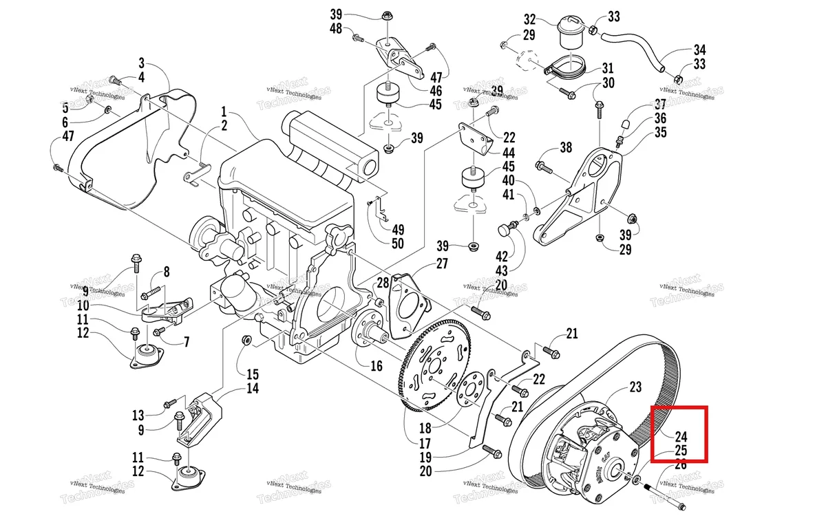 Деталь 0627-028 на схеме узла Engine And Related Parts