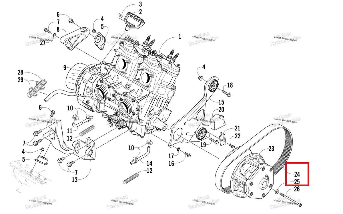 Деталь 0627-046 на схеме узла Engine And Related Parts
