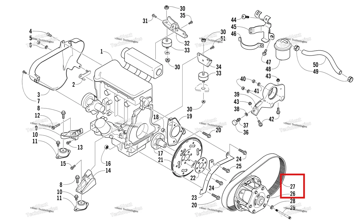 Деталь 0627-049 на схеме узла Engine And Related Parts