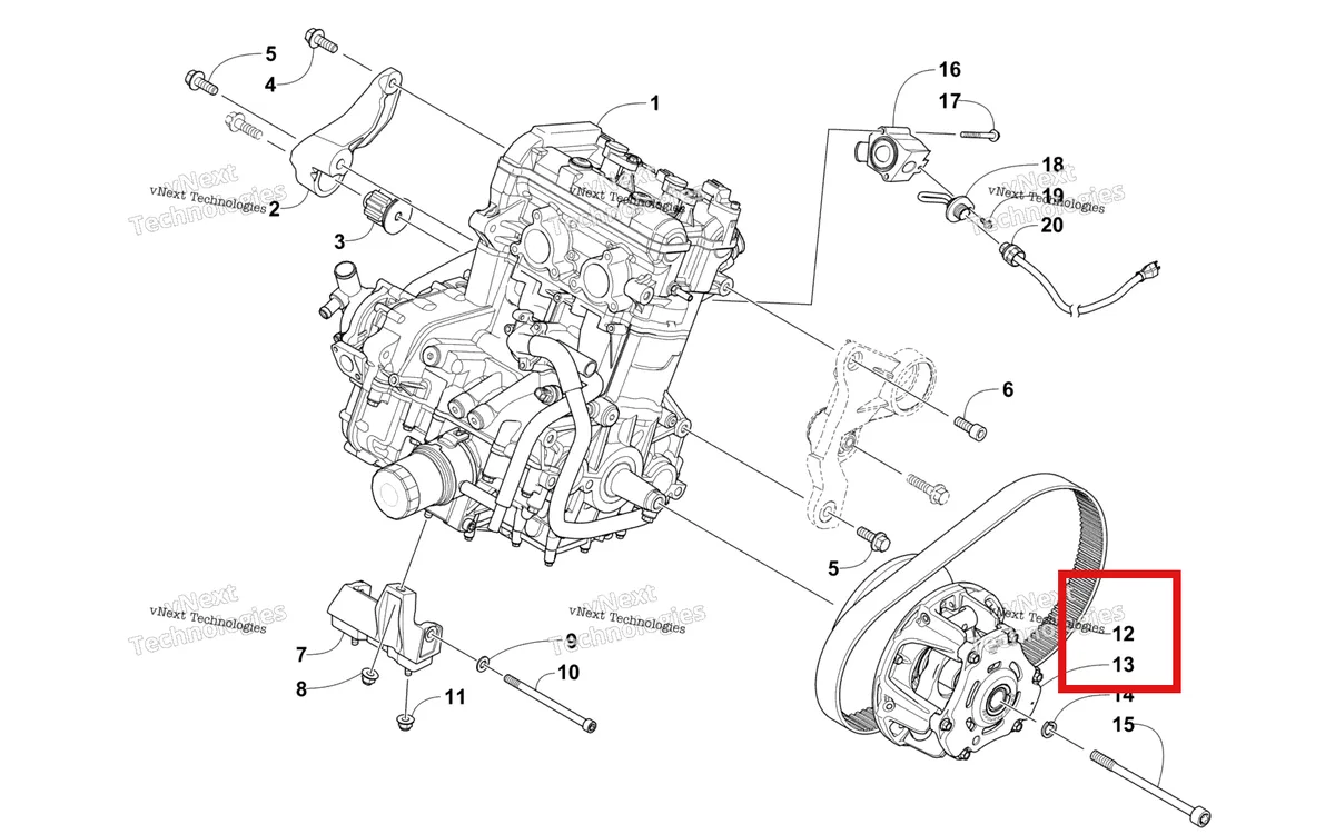 Деталь 0627-082 на схеме узла Engine And Related Parts