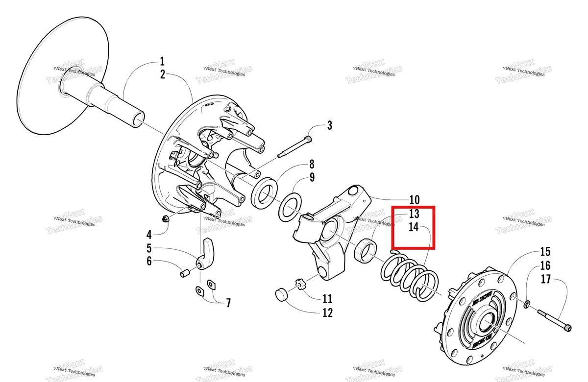 Деталь 0646-433 на схеме узла Drive Clutch