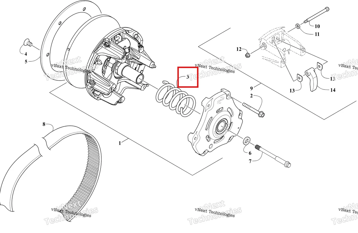Деталь 0646-473 на схеме узла GREEN SK EARLY BUILD (S2022MHHK6EBG) Drive Clutch