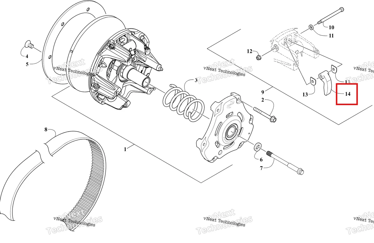 Деталь 0646-905 на схеме узла GREEN SK EARLY BUILD (S2022MHHK6EBG) Drive Clutch