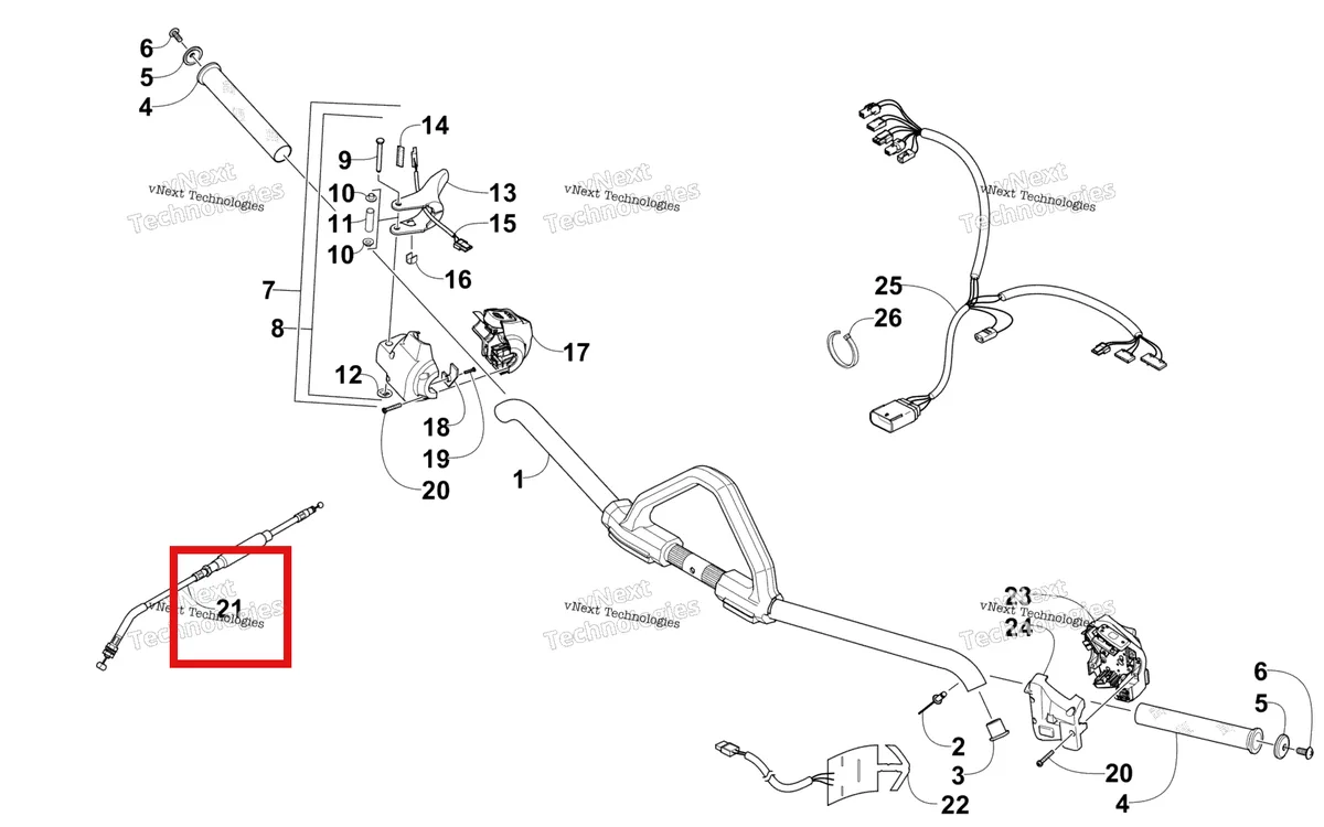 Деталь 0687-223 на схеме узла Handlebar And Controls