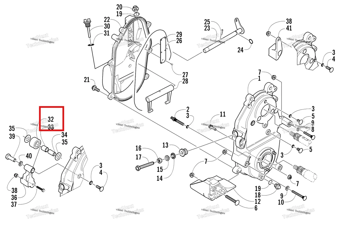 Деталь 0702-129 на схеме узла Dropcase And Chain Tension Assembly