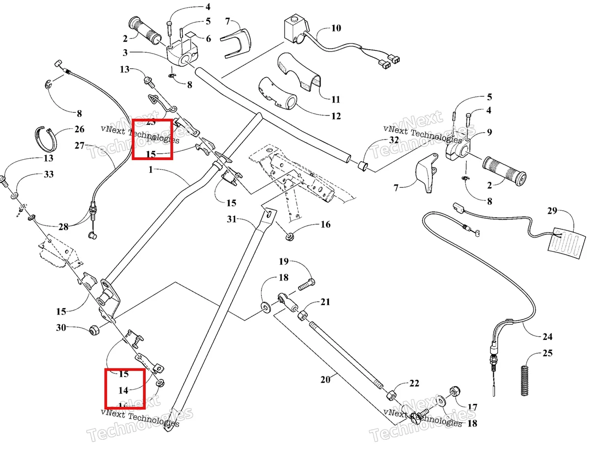 Схема применяемости: Чёрный Steering опора кронштейн Ski-Doo 0705-896