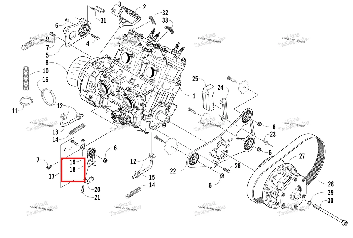 Деталь 0708-519 на схеме узла Engine And Related Parts