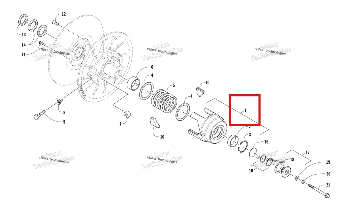 Деталь 0748-770 на схеме узла Driven Clutch