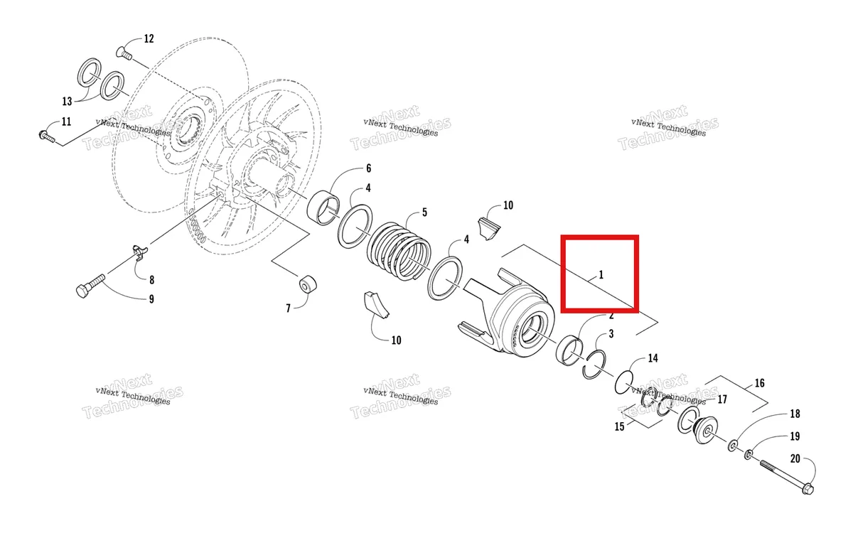 Деталь 0748-772 на схеме узла Driven Clutch