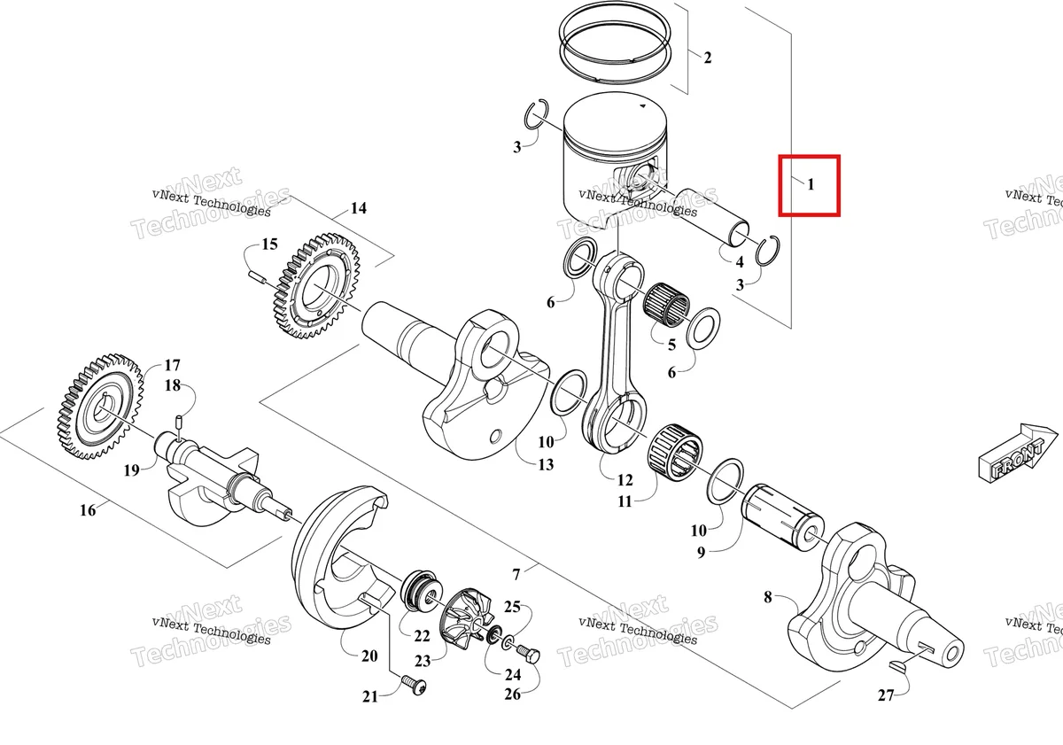Деталь 0905-216 на схеме узла Crankshaft, Piston And Counter Balancer Assemblies