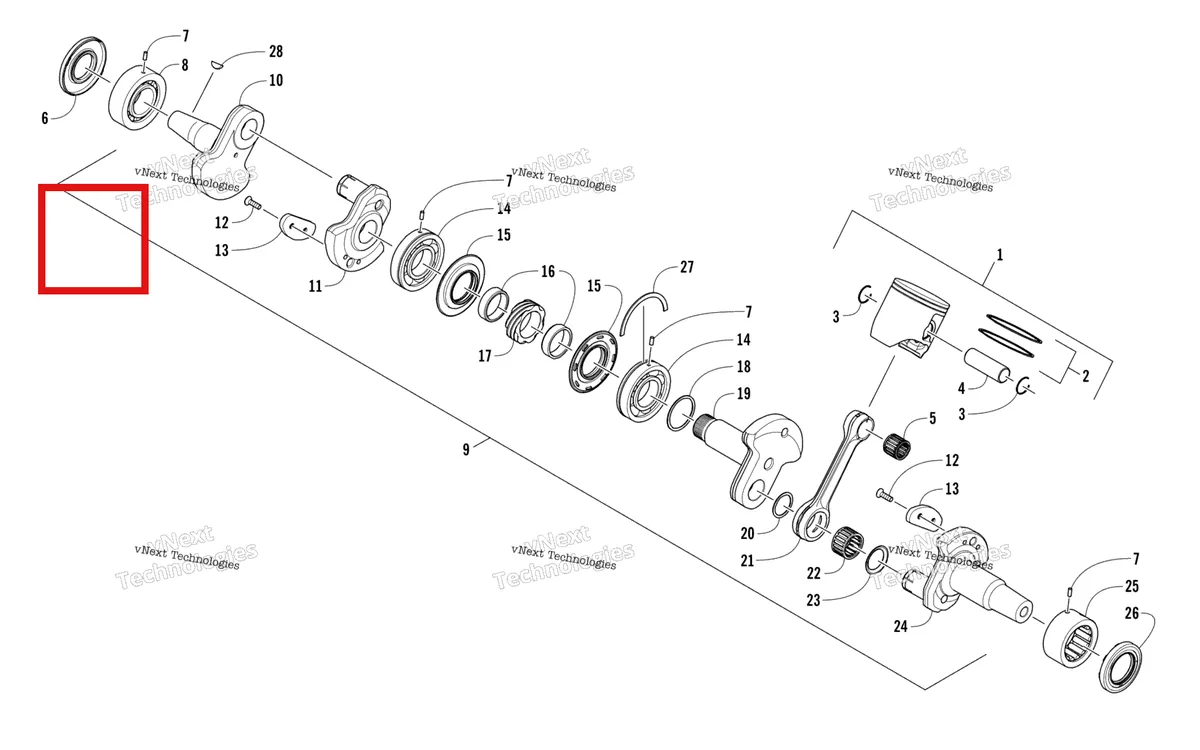 Деталь 0930-039 на схеме узла Piston And Crankshaft