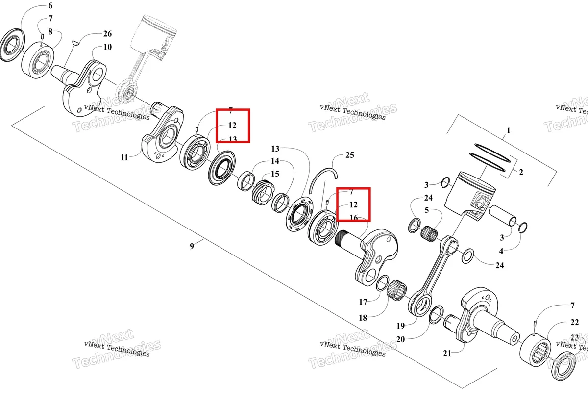Деталь 0932-028 на схеме узла G8 BLACK DUSK PURPLE CANADA (S2026CMJSSCNP) Piston And Crankshaft