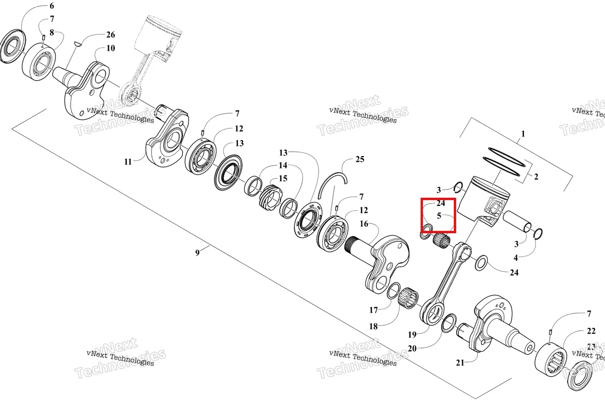 Деталь 0932-033 на схеме узла G8 BLACK DUSK PURPLE CANADA (S2026CMJSSCNP) Piston And Crankshaft