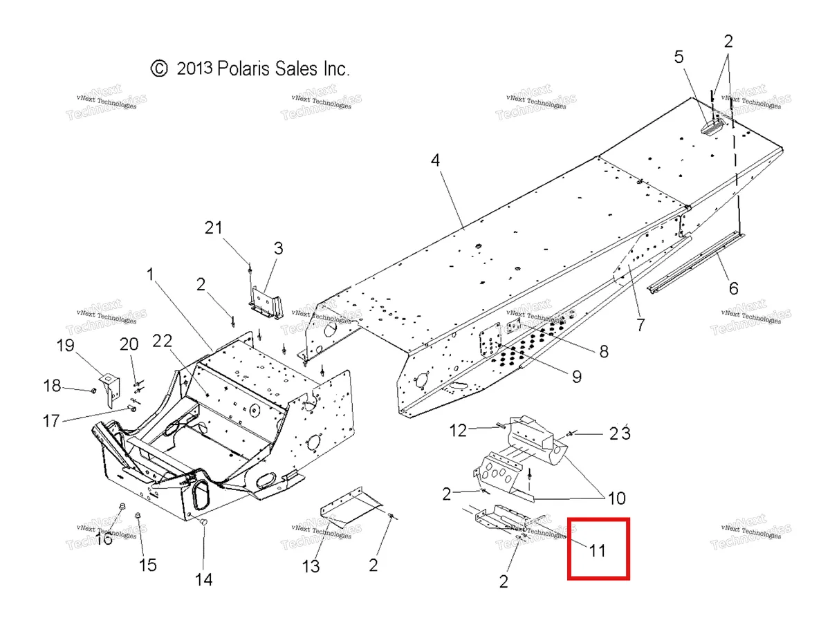 Деталь 1012906-067 (Опора TRLG рычаг правый чёрный Polaris Widetrak LX (2006) (1012906-067)) на схеме узла Chassis, Tunnel