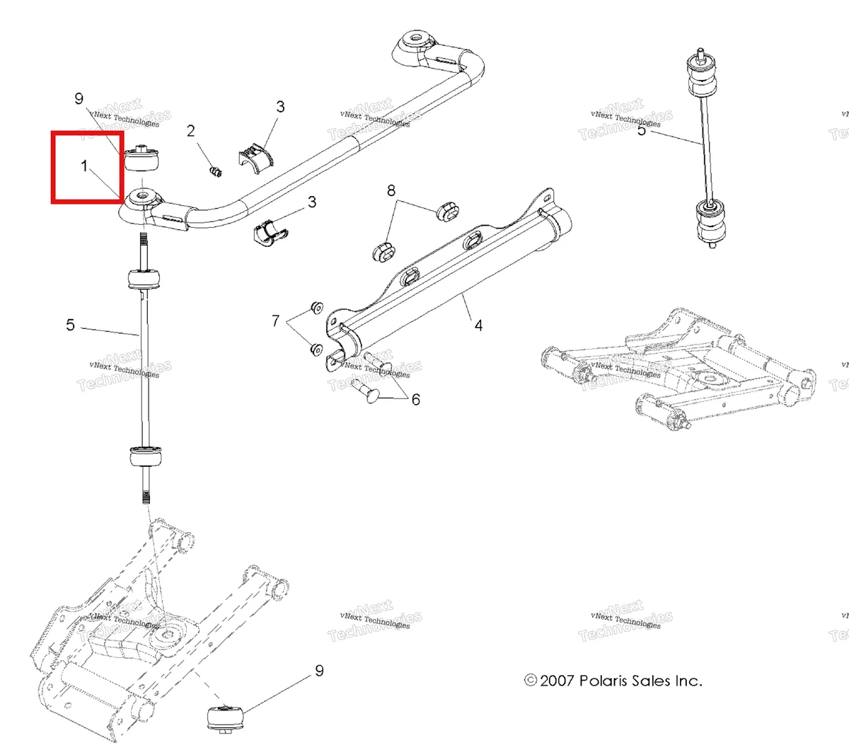 Деталь 1015480-458 на схеме узла Suspension, Stabilizer Bar, Rear