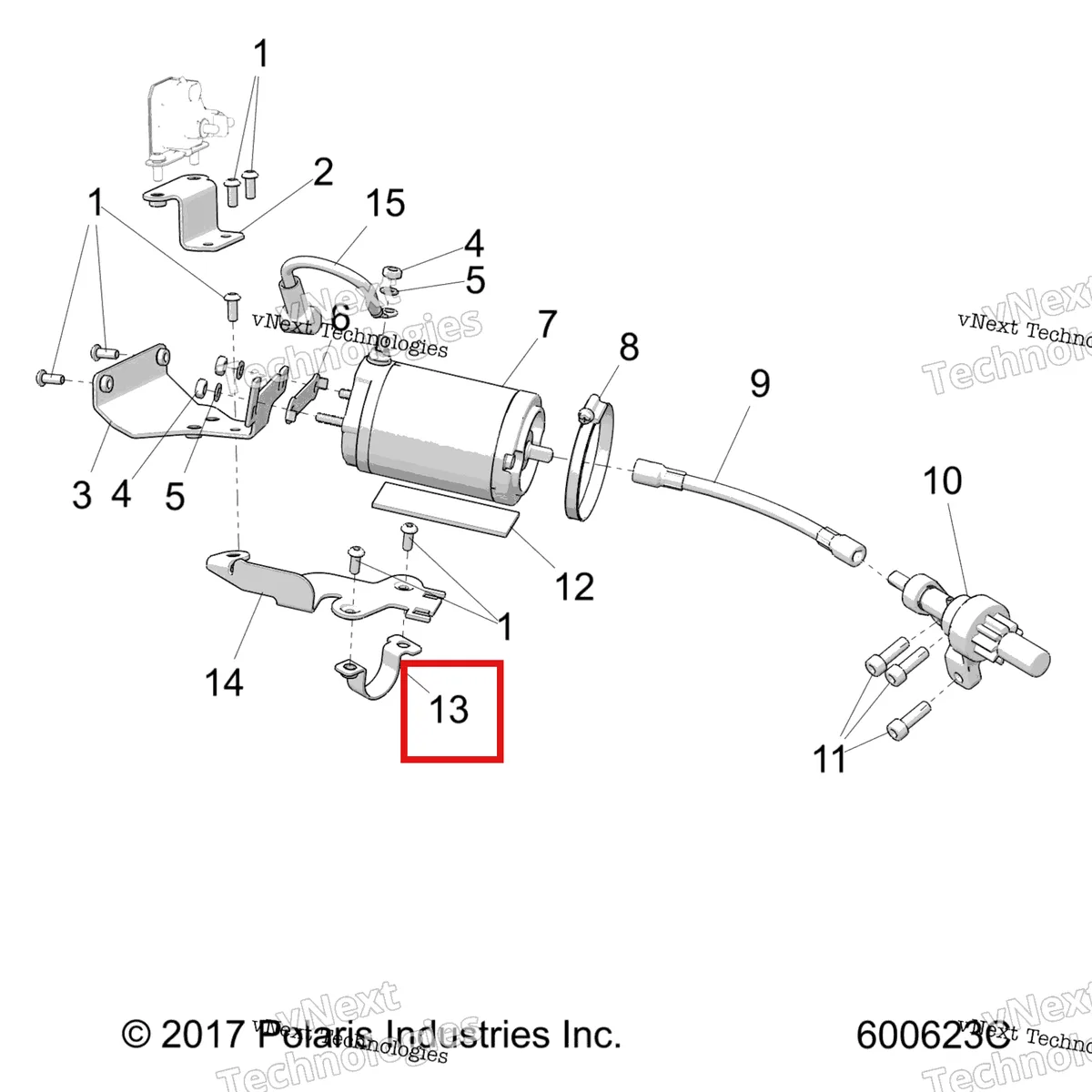 Деталь 1018033 на схеме узла Engine, Starter Motor Elect. Start Option