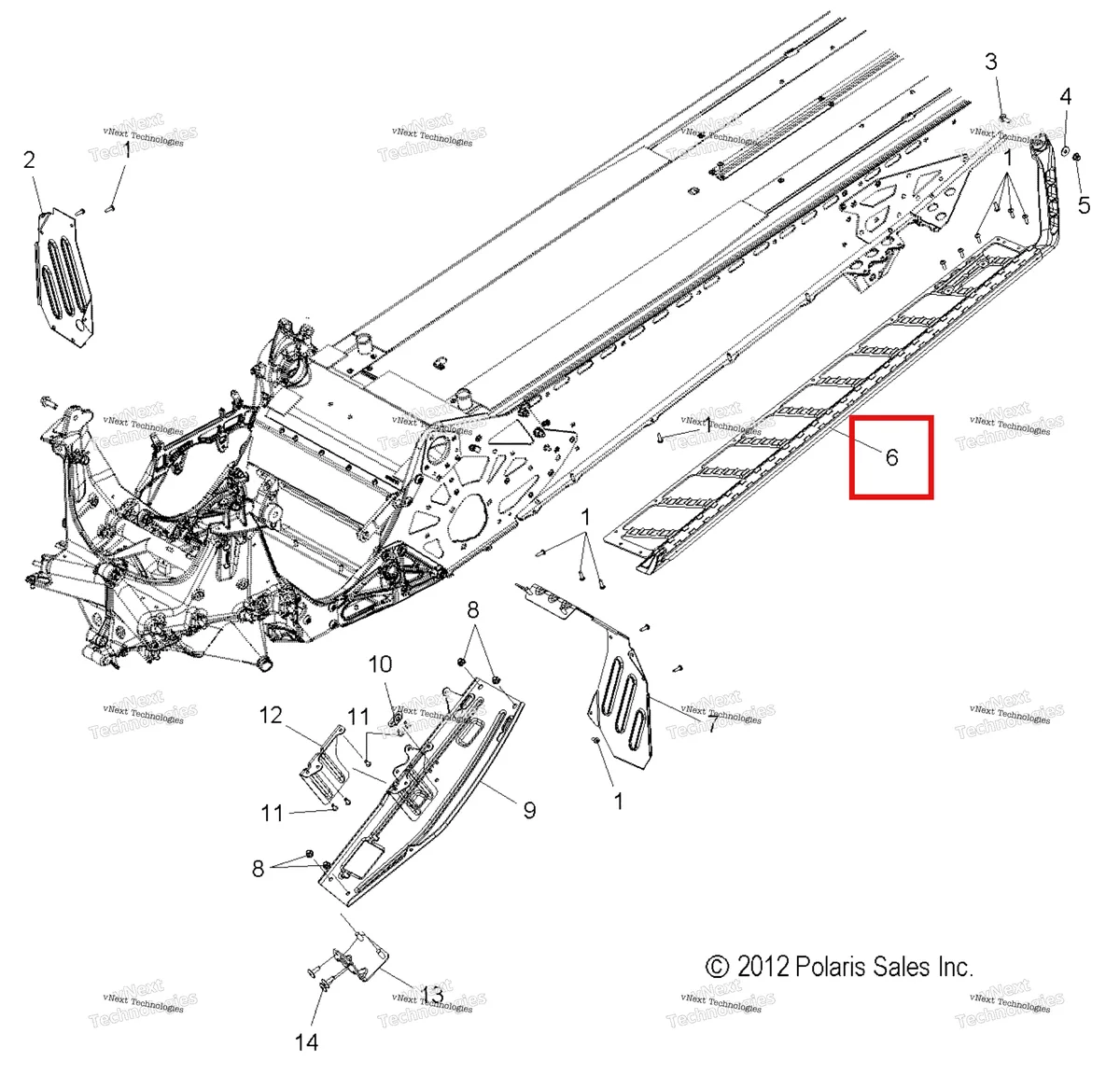 Деталь 1018777 на схеме узла Chassis, Clutch Guard & Footrests All Options