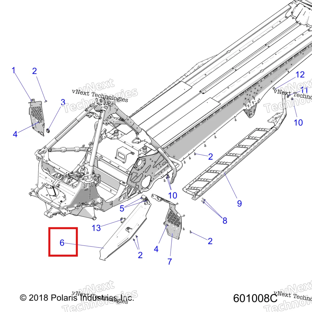 Деталь 1023403 на схеме узла 2022 Polaris 850 RMK PRO 155 2.75