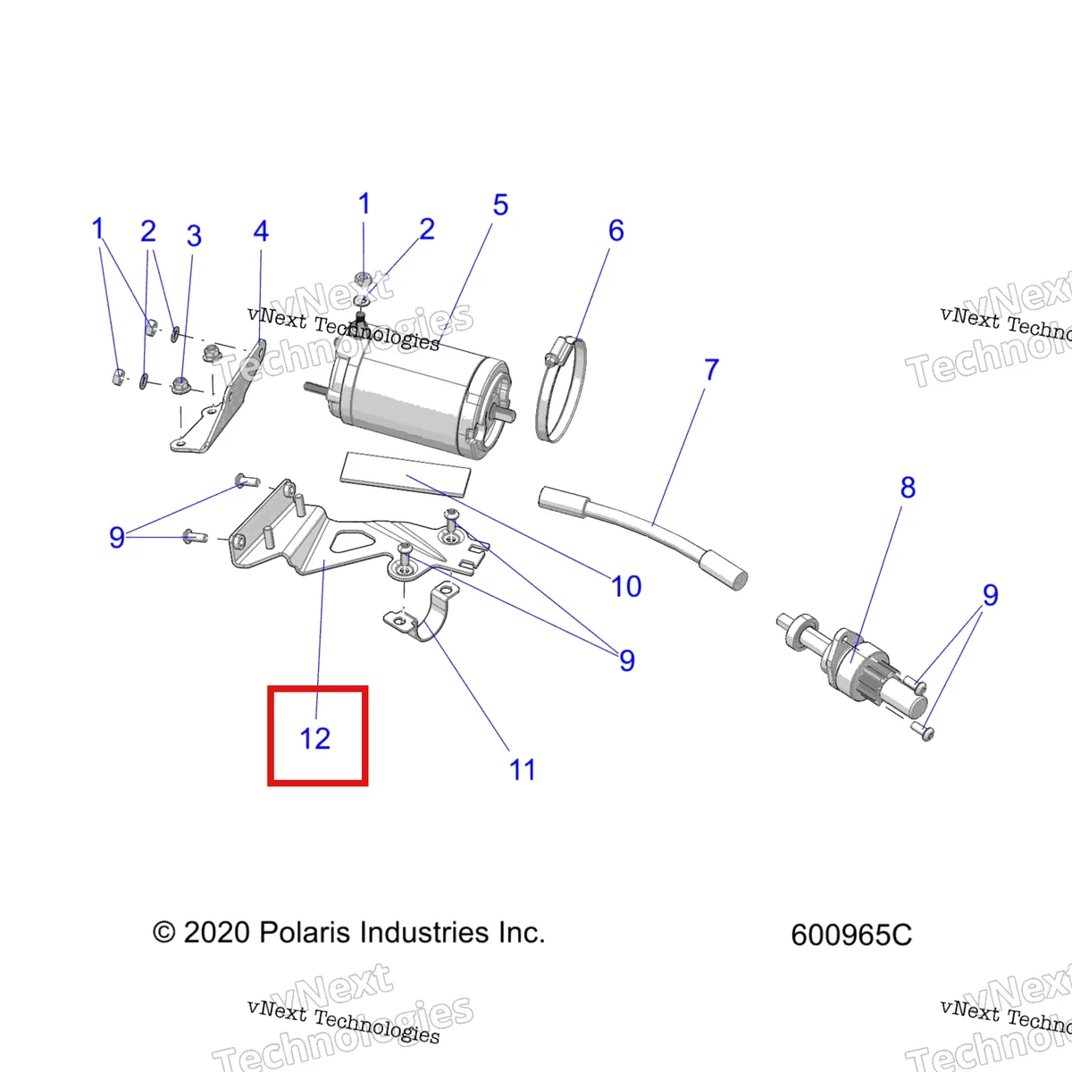 Деталь 1024505 на схеме узла 2022 Polaris 850 RMK PRO 155 2.75