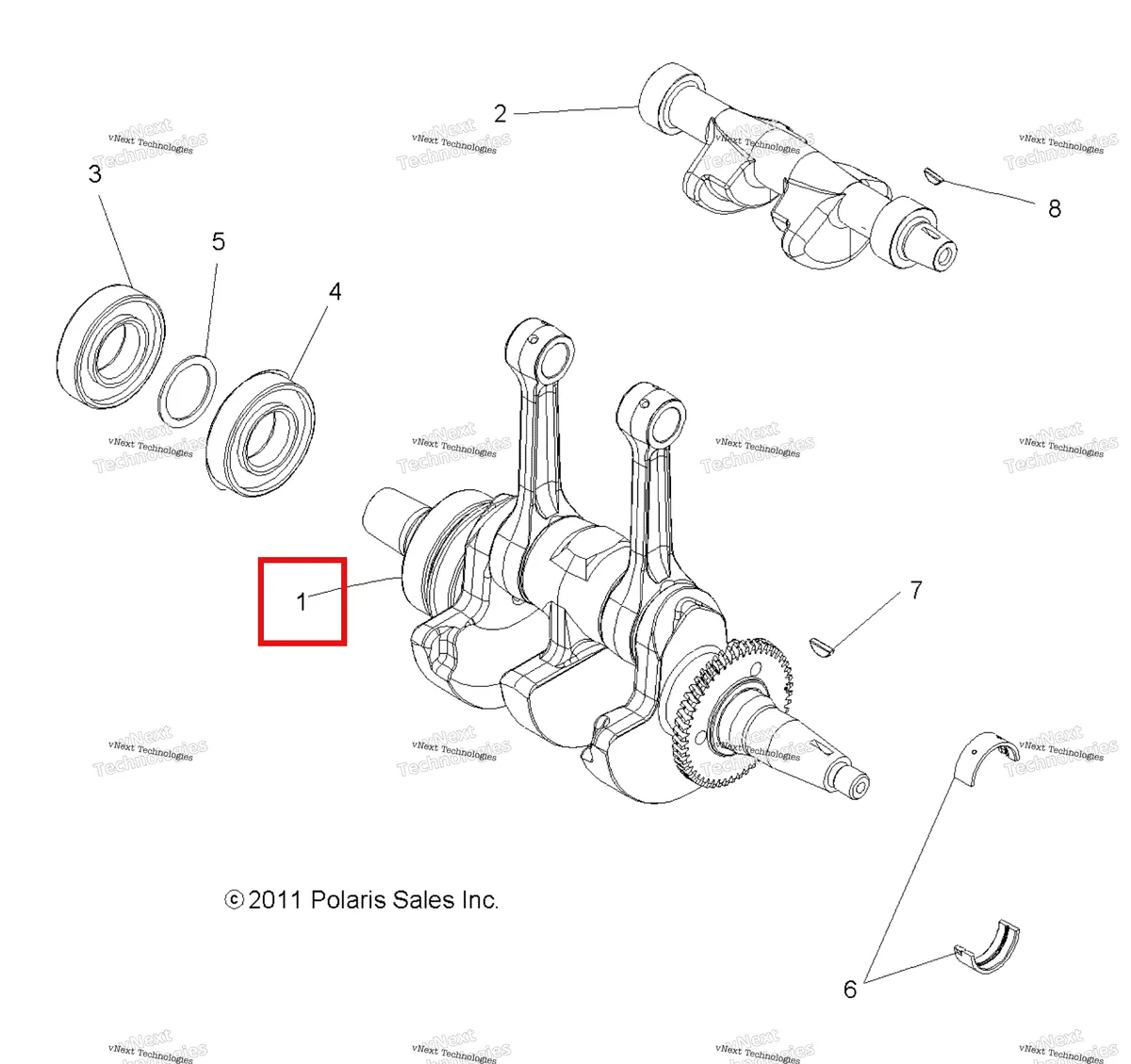 Деталь 1204334 на схеме узла Engine, Crankshaft & Balance Shaft