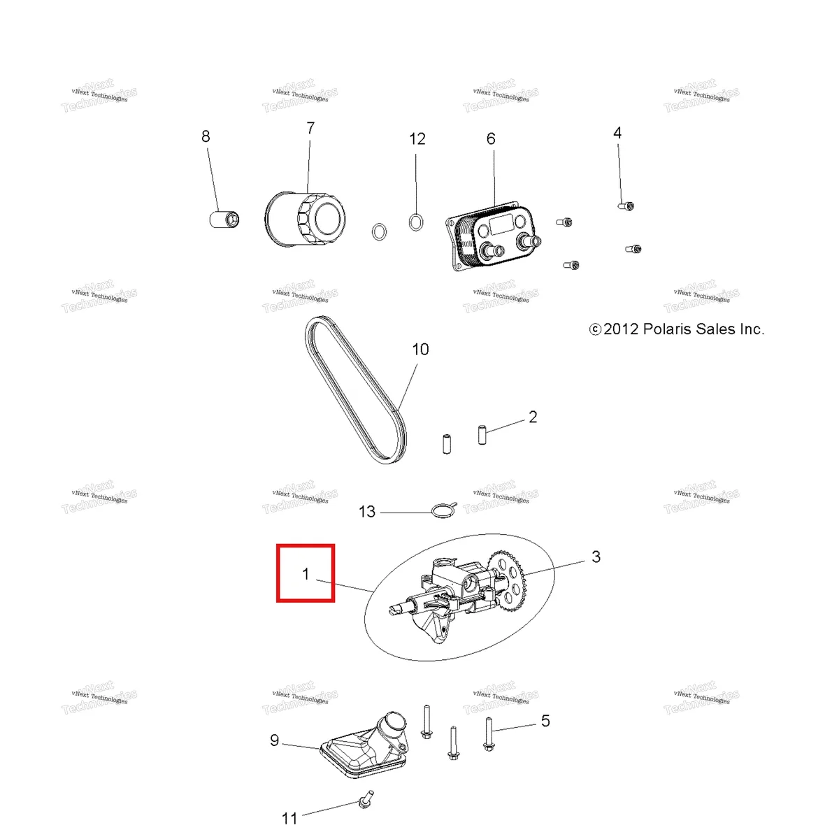 Деталь 1204762 на схеме узла Engine, Oil Pump & Oil Cooler