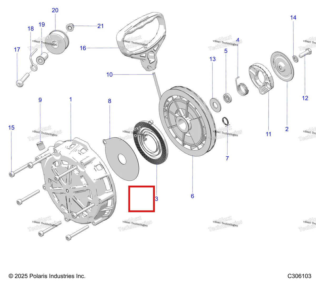 Деталь 1208931 на схеме узла Engine, Recoil Starter