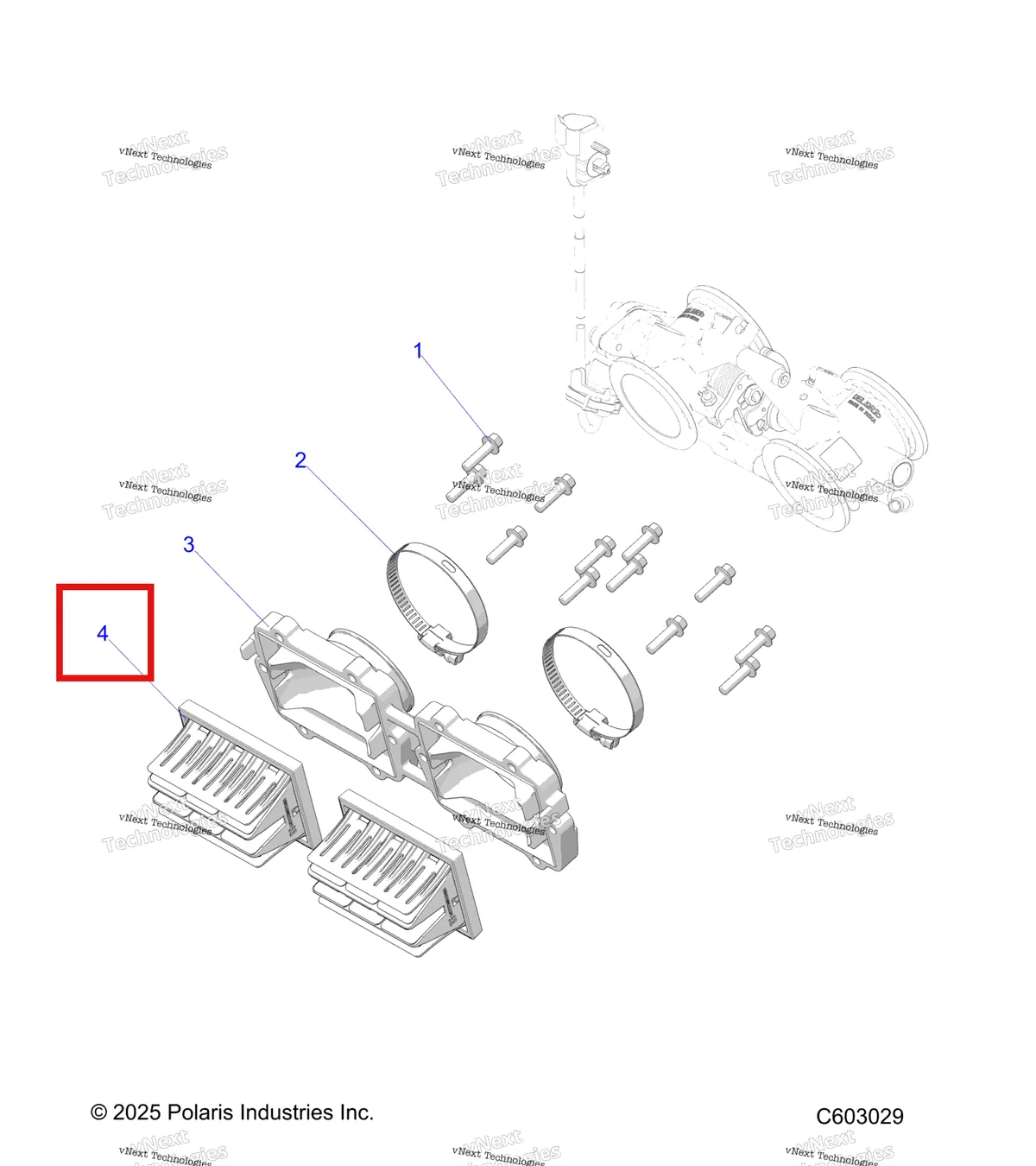 Деталь 1209269 на схеме узла Engine, Reed Valve & Throttle Body Adaptor