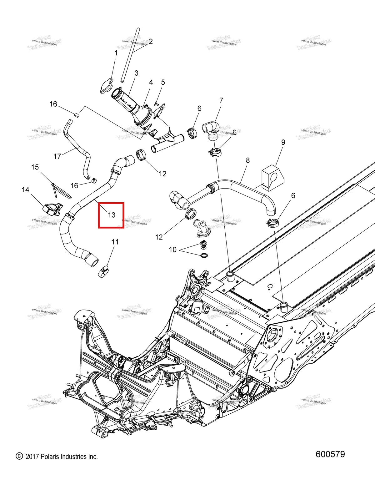 Деталь 1263043 на схеме узла Engine, Cooling System