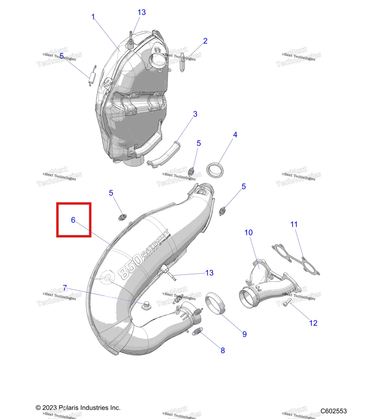 Деталь 1263067 на схеме узла Engine, Exhaust