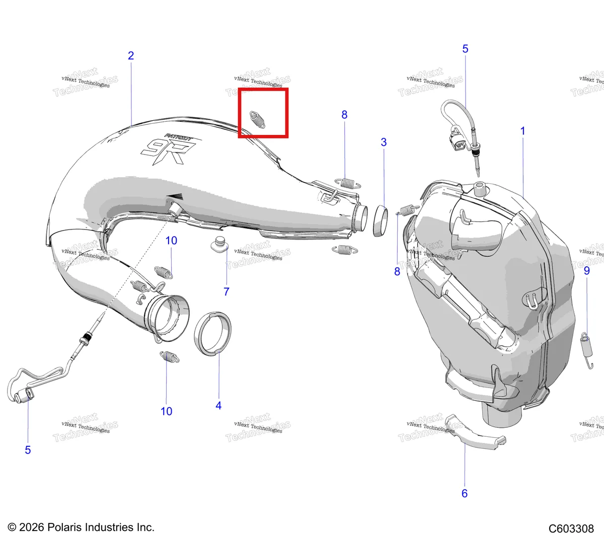 Деталь 1263700 на схеме узла Engine, Exhaust