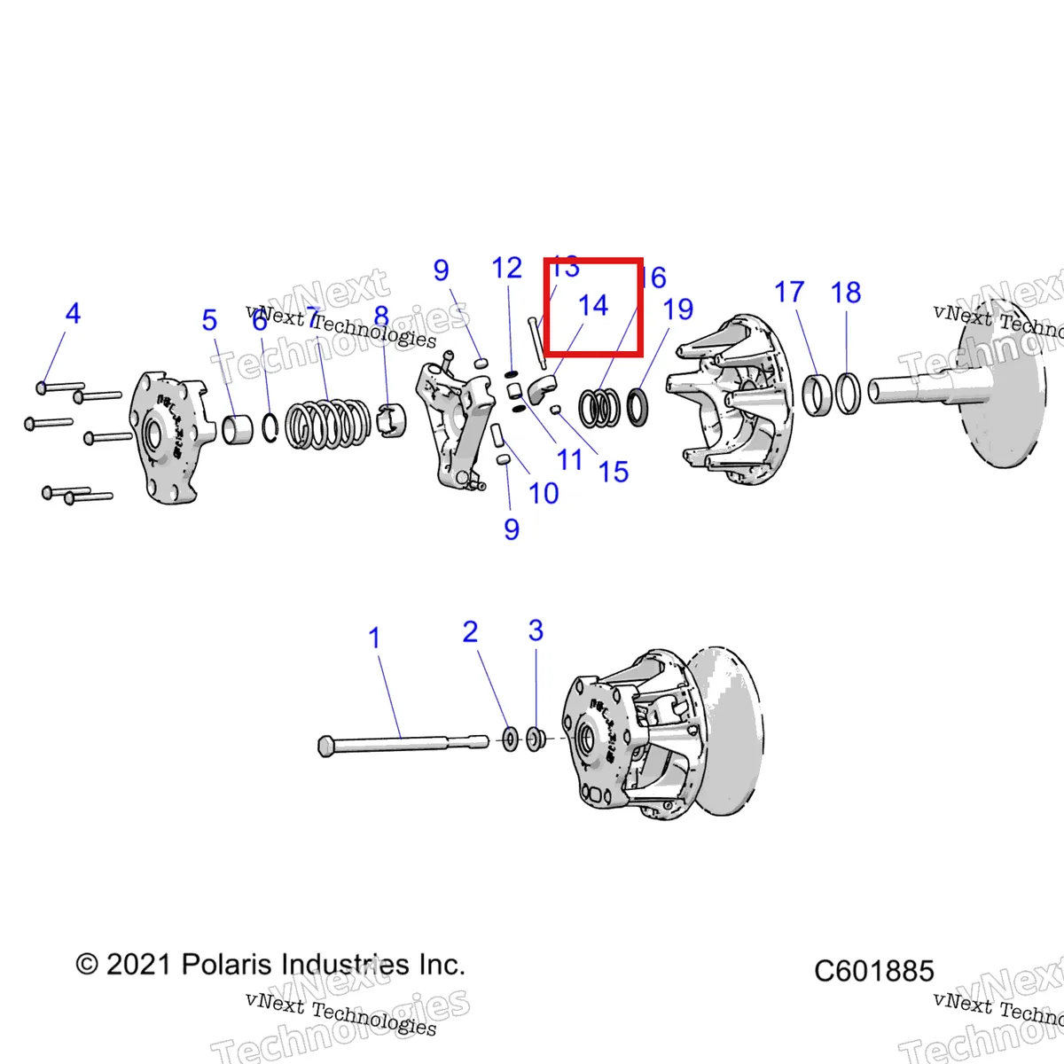 Деталь 1321585 на схеме узла Drive Train, Clutch, Primary
