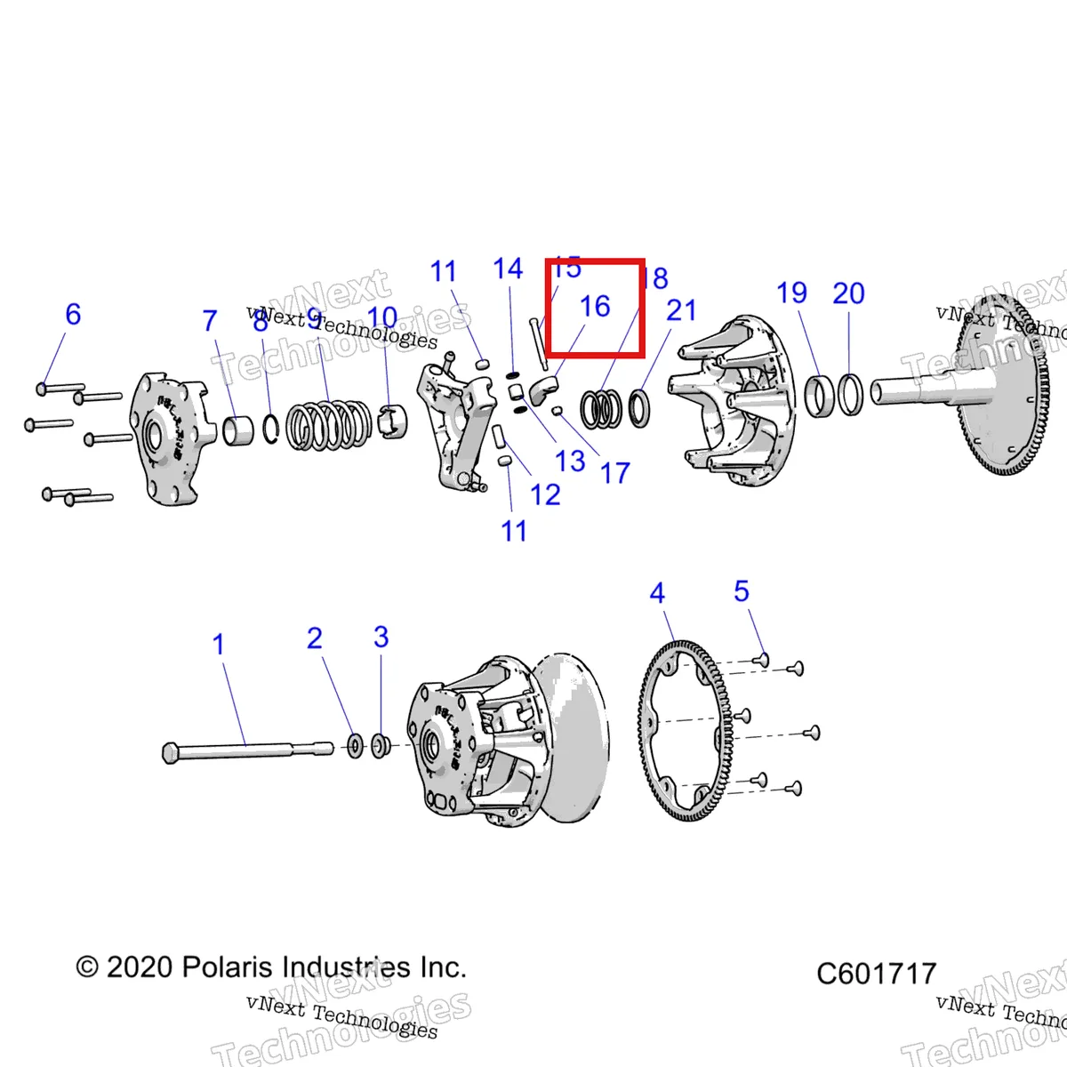 Деталь 1322414 на схеме узла Drive Train, Clutch, Primary All Options