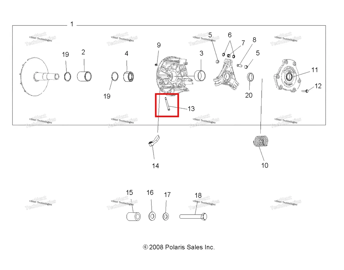 Деталь 1322809 на схеме узла Drive Train, Primary Clutch