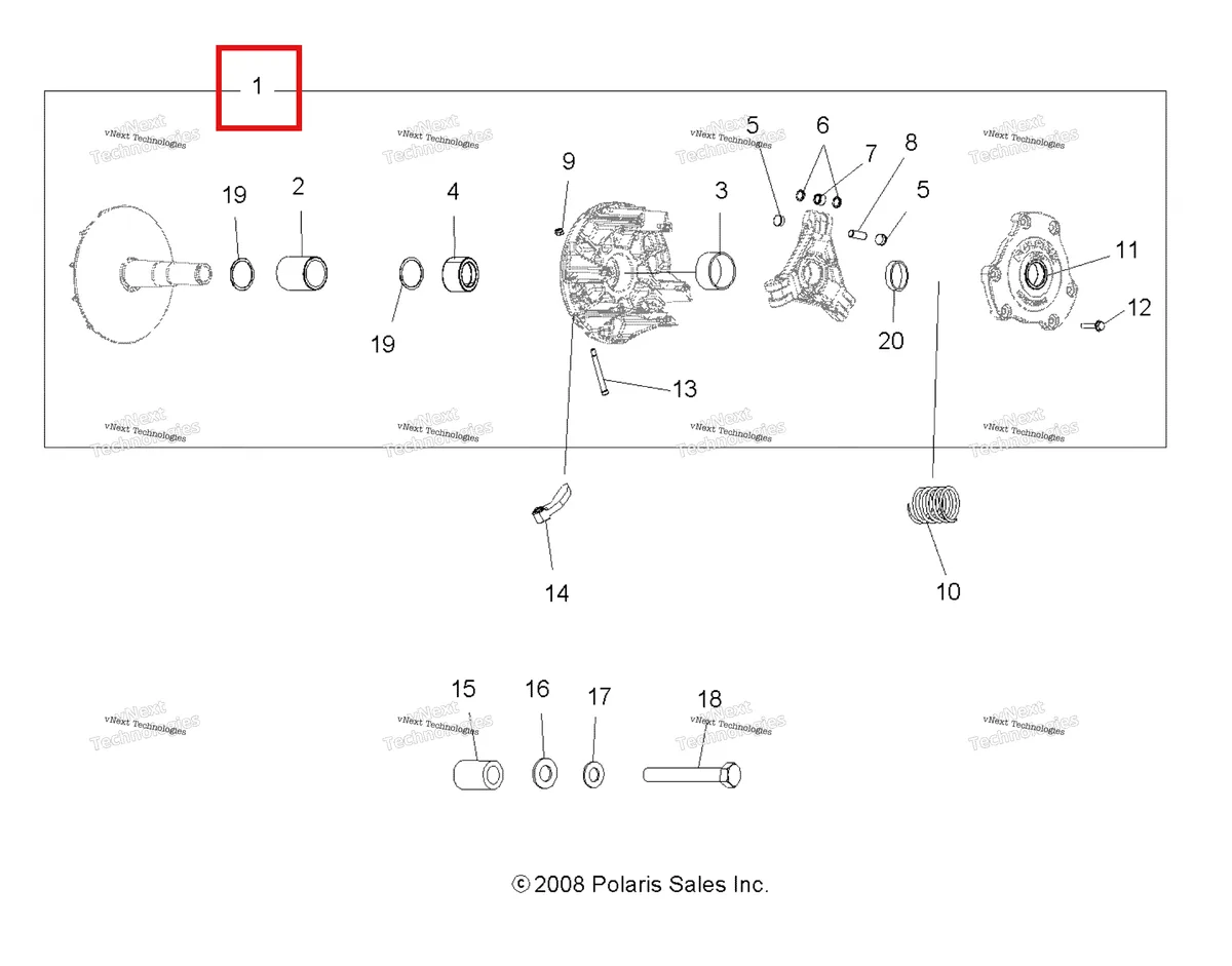 Деталь 1322953 на схеме узла Drive Train, Primary Clutch