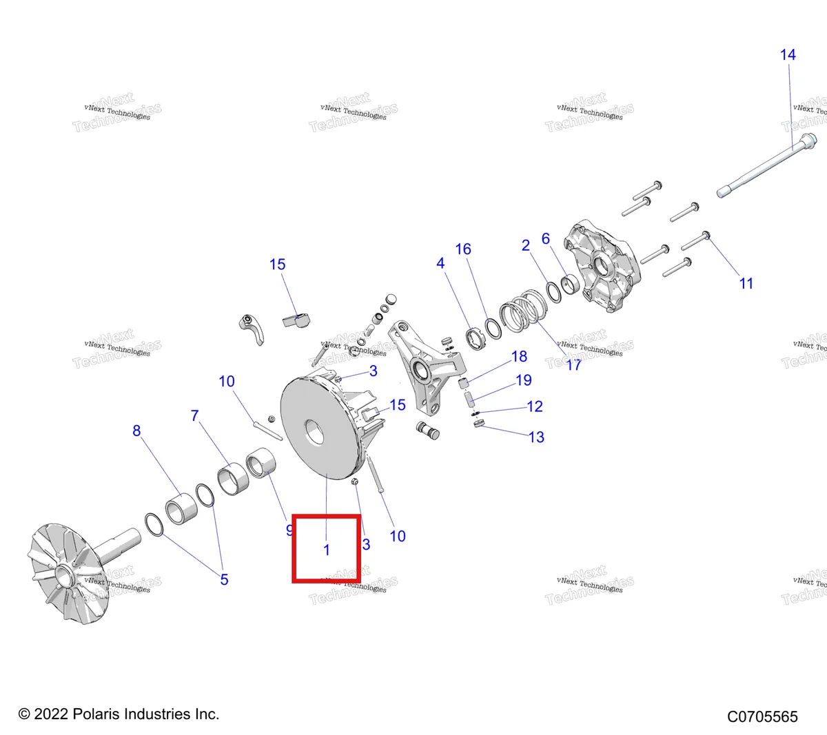 Деталь 1323068 на схеме узла Drive Train, Primary Clutch